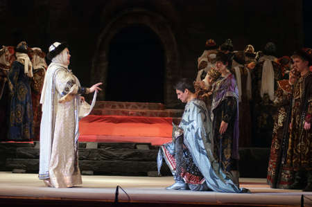 DNEPROPETROVSK, UKRAINE â€“ JANUARY 28: Members of the Dnepropetrovsk State Opera and Ballet...