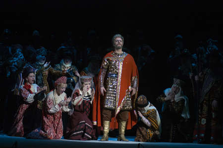 DNEPROPETROVSK, UKRAINE â€“ JANUARY 28: Members of the Dnepropetrovsk State Opera and Ballet...