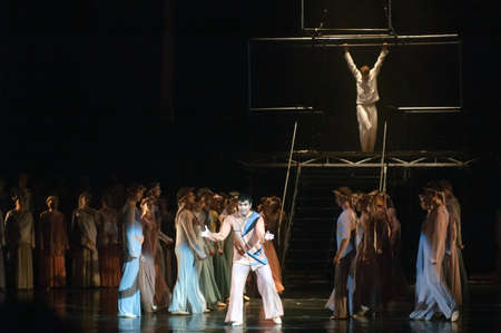 DNEPROPETROVSK, UKRAINE – SEPTEMBER 28: Members of the Dnepropetrovsk State Opera and Ballet...