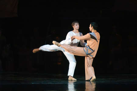 DNEPROPETROVSK, UKRAINE – SEPTEMBER 25: Members of the Dnepropetrovsk State Opera and Ballet...