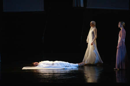 DNEPROPETROVSK, UKRAINE – SEPTEMBER 25: Members of the Dnepropetrovsk State Opera and Ballet...