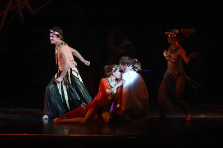 DNEPROPETROVSK, UKRAINE – SEPTEMBER 25: Members of the Dnepropetrovsk State Opera and Ballet...