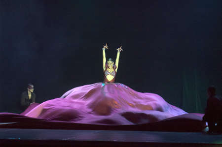 DNEPROPETROVSK, UKRAINE - OCTOBER 20: Members of the Sevastopol Dance Theatre of Vadim Elizarov perform DANCES OF THE WORLD at State Opera and Ballet Theatre on Oct 20, 2013 in Dnepropetrovsk, Ukraineのeditorial素材
