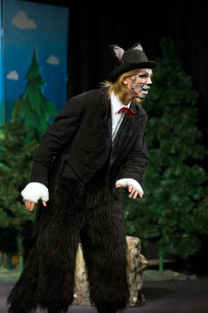 DNEPROPETROVSK, UKRAINE - SEPTEMBER 14: Members of the Dnepropetrovsk State Russian Drama Theatre perform "Grandma's tales" on September 14, 2011 in Dnepropetrovsk, Ukraineのeditorial素材