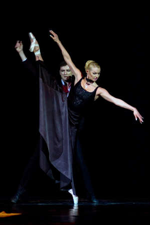 DNEPROPETROVSK, UKRAINE  APRIL 28:  Anastasia Volochkova performs during the «SHORT STORIES ABOUT LOVE» ballet at Opera and Ballet Theatre on April 28, 2010 in Dnepropetrovsk, Ukraine.のeditorial素材