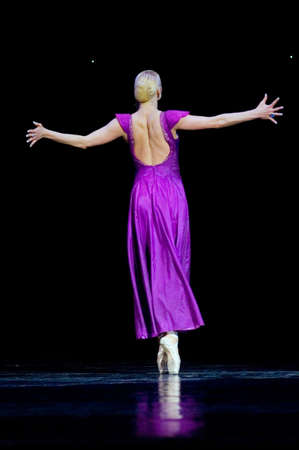 DNEPROPETROVSK, UKRAINE  APRIL 28:  Anastasia Volochkova performs during the «SHORT STORIES ABOUT LOVE» ballet at Opera and Ballet Theatre on April 28, 2010 in Dnepropetrovsk, Ukraine.のeditorial素材