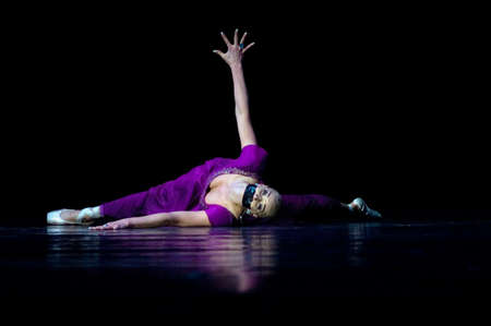 DNEPROPETROVSK, UKRAINE  APRIL 28:  Anastasia Volochkova performs during the «SHORT STORIES ABOUT LOVE» ballet at Opera and Ballet Theatre on April 28, 2010 in Dnepropetrovsk, Ukraine.のeditorial素材