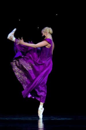 DNEPROPETROVSK, UKRAINE  APRIL 28:  Anastasia Volochkova performs during the «SHORT STORIES ABOUT LOVE» ballet at Opera and Ballet Theatre on April 28, 2010 in Dnepropetrovsk, Ukraine.のeditorial素材