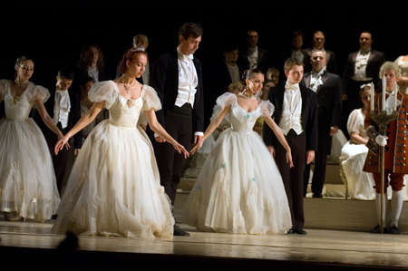 DNEPROPETROVSK, UKRAINE – NOVEMBER 15: Members of the Dnepropetrovsk State Opera and Ballet...