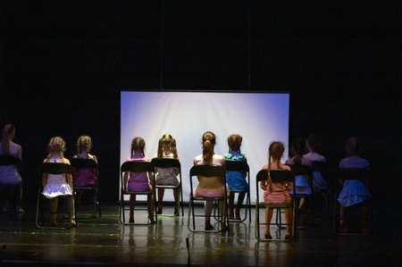 DNIPROPETROVSK, UKRAINE - MAY 21: Unidentified children, ages 6-13 years old, perform CINEMA at State Opera and Ballet Theatre on May 21, 2014 in Dnipropetrovsk, Ukraineのeditorial素材