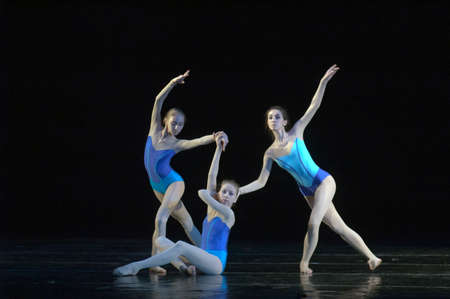 DNEPROPETROVSK, UKRAINE - MAY 18: Unidentified girls, ages 15 years old, perform H2O at State Opera and Ballet Theatre on May 18, 2013 in Dnepropetrovsk, Ukraineのeditorial素材