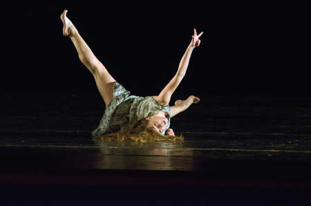 DNIPROPETROVSK, UKRAINE - MAY 16: Kira Tikhonov, age 14 years old, performs ONE at State Opera and...