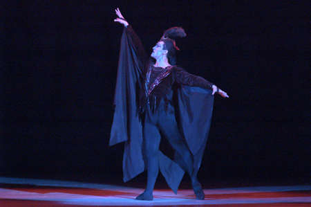 DNEPROPETROVSK, UKRAINE - DECEMBER 28: Swan Lake ballet performed by Dnepropetrovsk Opera and Ballet Theatre ballet on December 28, 2012 in Dnepropetrovsk, Ukraine.のeditorial素材