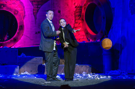 DNIPRO, UKRAINE - AUGUST 5, 2020: Fantastic and absurd story STRIP-TEASE based on the play by...
