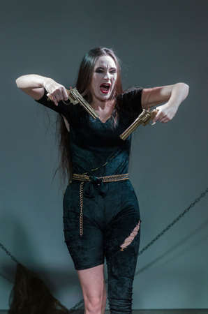 DNIPRO, UKRAINE - NOYEMBER 29, 2020: Polina Bulgarina perfomes Tales of the Decade at the Youth...