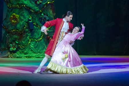 Kam'yanske, UKRAINE - DECEMBER 29, 2020: The Nutcracker and the Mouse King performed by members of...