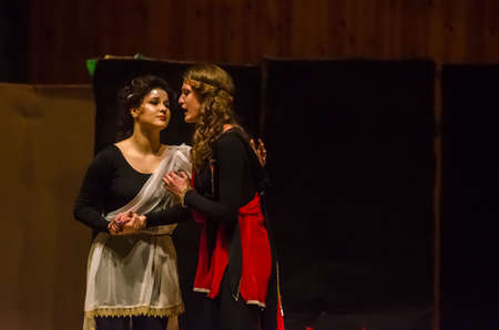 DNIPRO, UKRAINE - FEBRUARY 24, 2021: Opera Hansel and Gretel performed by members of the Dnipropetrovsk Academy of Music named after M. Glinka.のeditorial素材