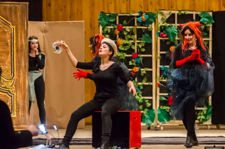 DNIPRO, UKRAINE - FEBRUARY 24, 2021: Opera Hansel and Gretel performed by members of the Dnipropetrovsk Academy of Music named after M. Glinka.のeditorial素材