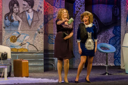 DNIPRO, UKRAINE - FEBRUARY 28, 2021: Comedy Oh, this Anna performed by members of the Dnipro State Drama and Comedy Theater.のeditorial素材