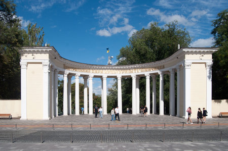 The arch of the central entrance to the park of culture and recreation TGShevchenkoの写真素材