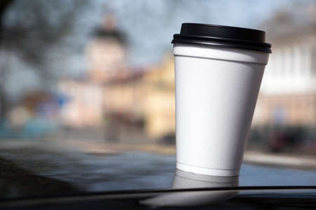 paper cup with coffee to go (space for logo) 