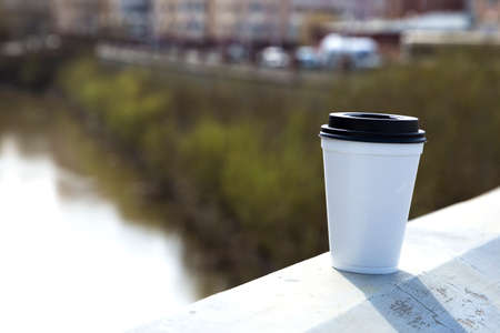 paper cup with coffee to go (space for logo) 