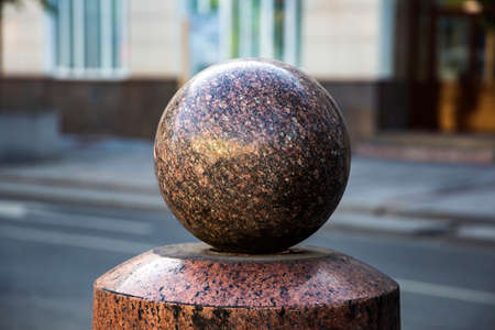Sphere ball stone Bollards of marble chipsの写真素材