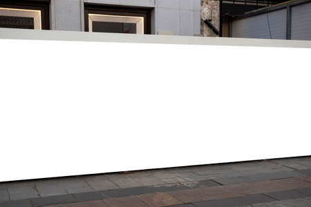 blank mockup outdoor advertising with copy space on the wall of the building