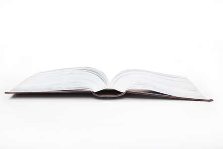 blank mock up of big opened book with copy space isolated on the white background