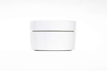 blank mock up advertising with copy space of the white jars isolated on the white background