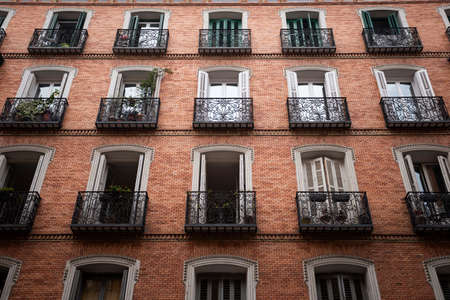 Beautiful classic traditional european architecture on the streets of the famous capital of Spain - Madridの写真素材