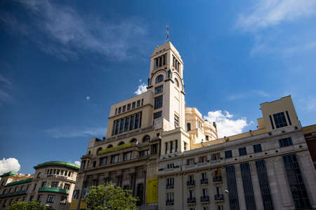 Modern architecture on the streets of the famous capital of Spain - Madrid 2018-08-12のeditorial素材