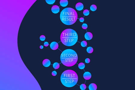 Futuristic Infographic template with 4 options (steps) and place for text. Medicine, science, pharmacology innovation concept for report, banner, business presentation. Vector EPS 10 illustrationのイラスト素材