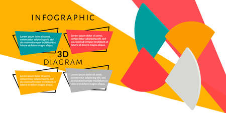 3D isometric infographic diagram data visualization template with 4 options (steps), place for title...