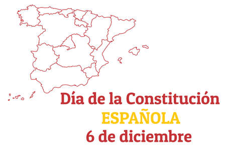 Concept of Constitution Day in Spain or Dia de la Constitucion Espanola in Spanish. Template for background, banner, card, poster with text inscription.のイラスト素材