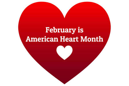 February is American Heart Month. Template for background, banner, card, poster with text inscription. Vector llustration.のイラスト素材