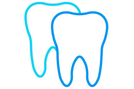 Stomatology clinic concept logo. Blue and green logotype concept icon of teeth. Vector EPS10 illustration.のイラスト素材