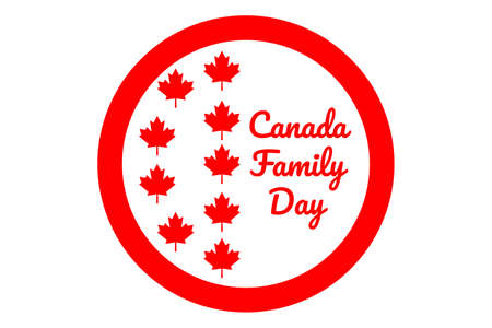 Concept of Family Day in Canada. Template for background, banner, card, poster with text inscription. Vector EPS10 illustration.のイラスト素材