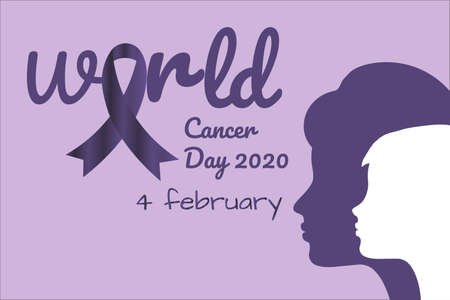 World cancer day concept. 4 February. Template for background, banner, card, poster with text inscription. Vector EPS10 illustration.のイラスト素材