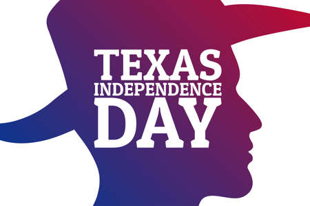 March 2 is Texas Independence Day. Holiday concept with male silhouette in a hat. Template for...