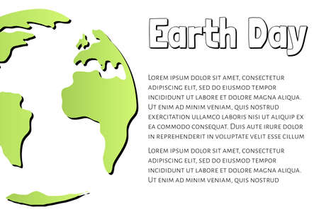 Earth Day holiday concept. Earth globe. Template for background, banner, card, poster with text inscription. Vector EPS10 illustration.のイラスト素材