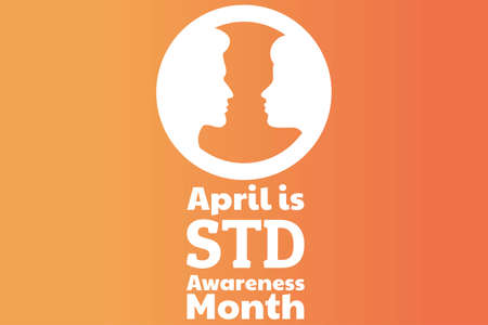 April is STD Awareness Month concept. Sexually Transmitted Diseases. Template for background, banner, card, poster with text inscription. Vector EPS10 illustration.のイラスト素材