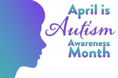 April is Autism Awareness Month. Holiday concept. Template for background, banner, card, poster with text inscription. Vector EPS10 illustration.のイラスト素材