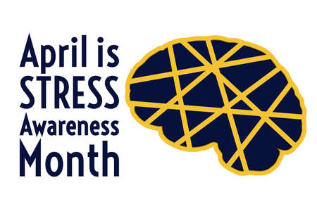 April is Stress Awareness Month. Holiday concept. Template for background, banner, card, poster with text inscription. Vector EPS10 illustration.のイラスト素材