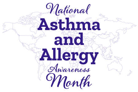 May is Asthma and Allergy Awareness Month. Holiday concept. Template for background, banner, card, poster with text inscription. Vector EPS10 illustration.のイラスト素材