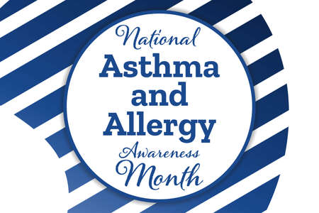 May is Asthma and Allergy Awareness Month. Holiday concept. Template for background, banner, card, poster with text inscription. Vector EPS10 illustration.のイラスト素材