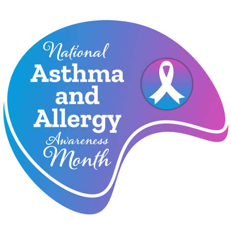 May is Asthma and Allergy Awareness Month. Holiday concept. Template for background, banner, card, poster with text inscription. Vector EPS10 illustration.のイラスト素材