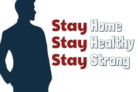Self quarantine and and social distancing concept. Stay home. COVID-19 coronavirus. Template for...