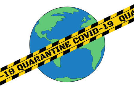 Quarantine and and social distancing concept. Stay home. COVID-19 coronavirus. Template for background, banner, poster with text inscription. Vector EPS10 illustration.のイラスト素材