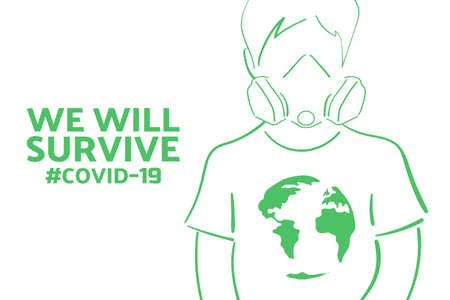Inspirational positive quote about novel coronavirus covid-19 pandemic. Template for background, banner, poster with text inscription. Vector EPS10 illustration.のイラスト素材